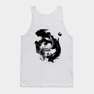 Koi fish Yin and Yang with Japanese ink Tank Top